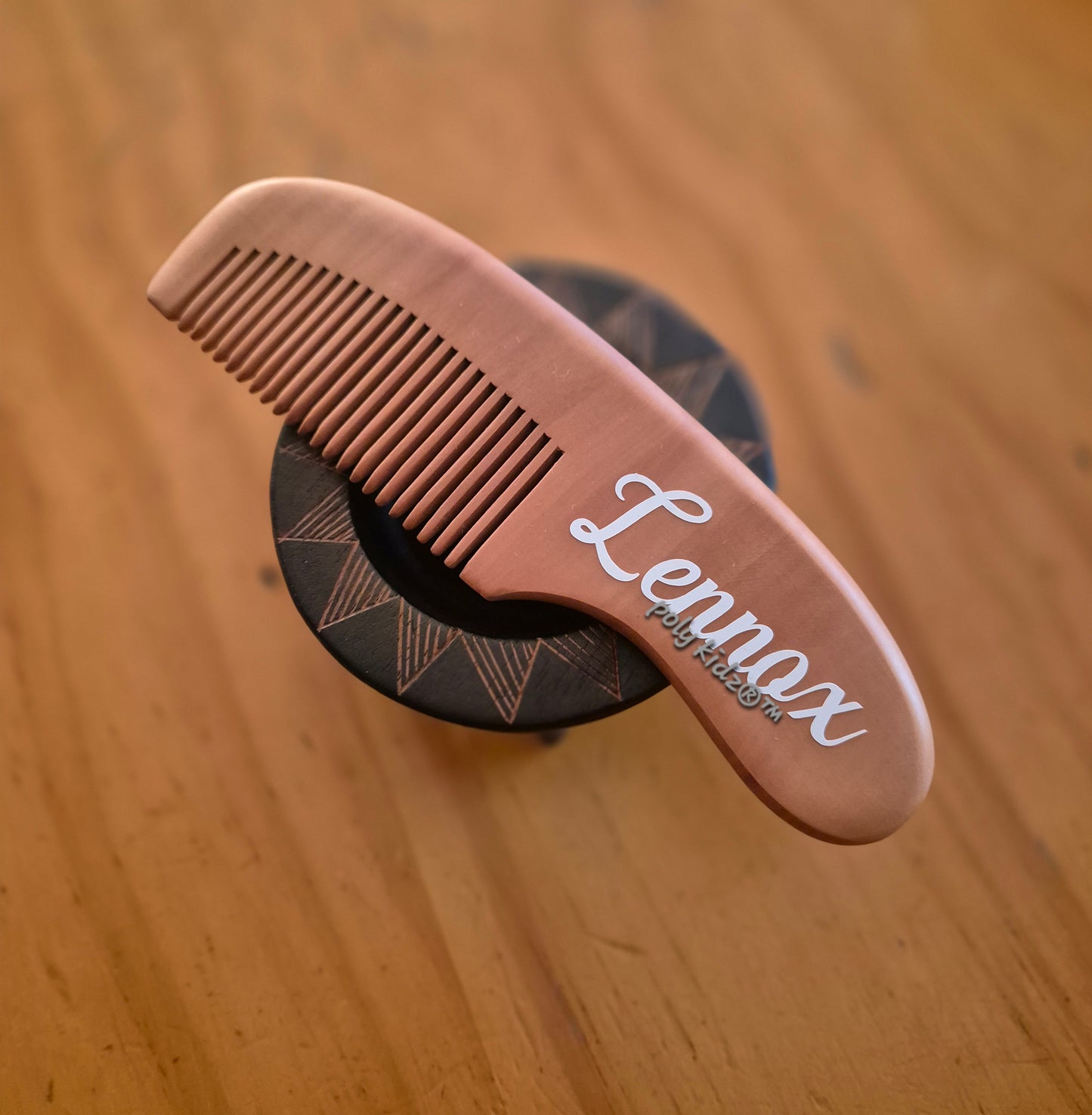 Personalised wooden baby brush and comb set