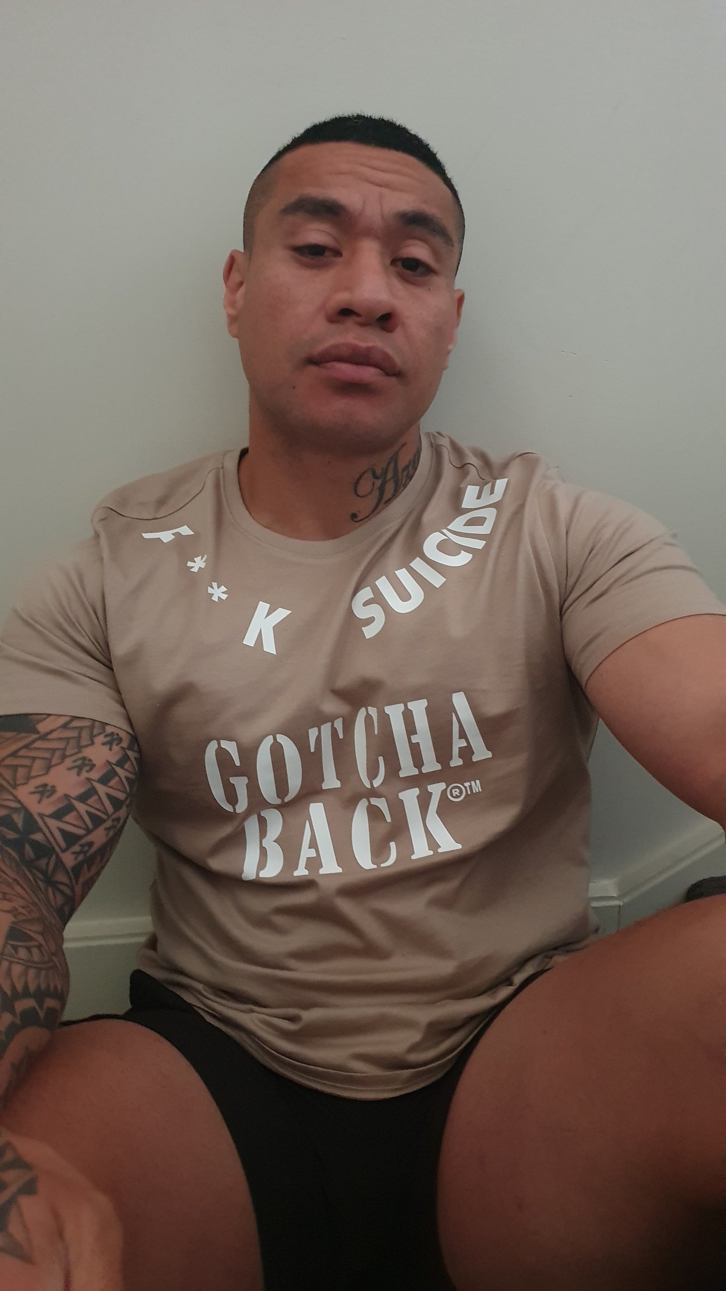 FK SUICIDE®™ GOTCHA BACK®™ CARAMEL mental health tees® and tanks®