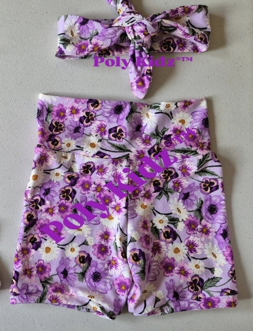 Handmade Baby Girl Bike Shorts With Matching Headband Sets© - Leopard