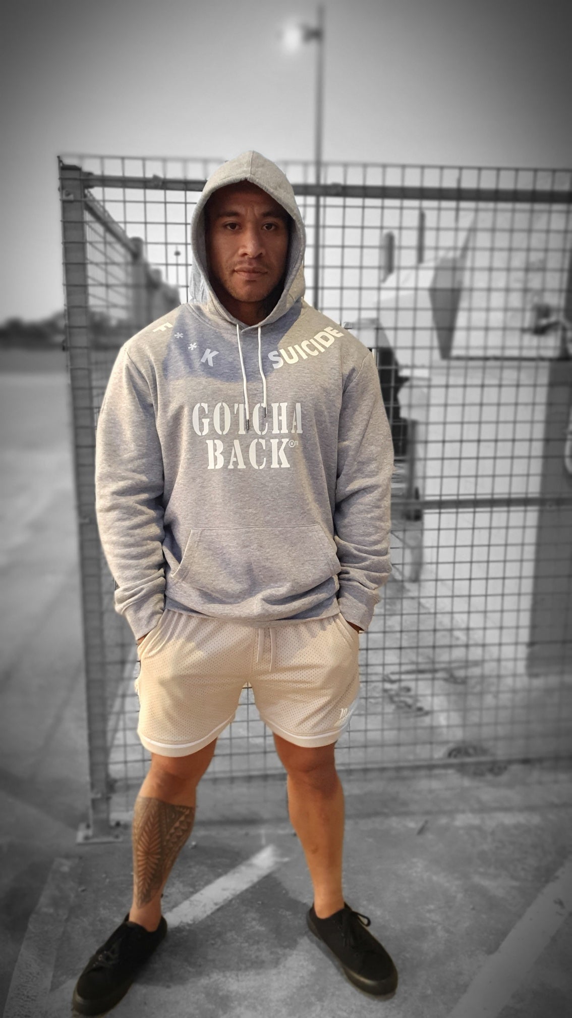 FK SUICIDE®™ GOTCHA BACK®™ GREY mental health hoodie®